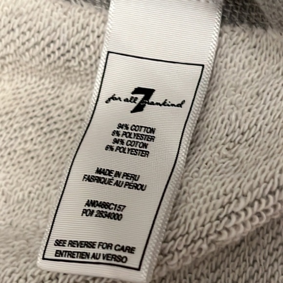 7 For All Mankind Flare Sleeve Crop Sweatshirt - Picture 10 of 12